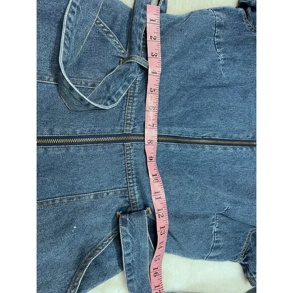 Sofie The Label Blue Denim Ashton Jumpsuit With Belt & Pockets Size M